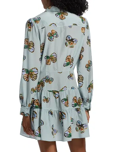 Marie Oliver Women's Ulanie Butterfly Print Tiered Minidress - Adonis | Thumbnail 5 Marie Oliver Women's Ulanie Butterfly Print Tiered Minidress - Adonis | Thumbnail 5