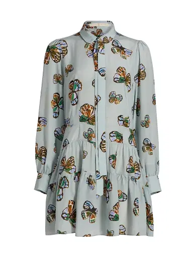 Marie Oliver Women's Ulanie Butterfly Print Tiered Minidress - Adonis | Thumbnail 1 Marie Oliver Women's Ulanie Butterfly Print Tiered Minidress - Adonis | Thumbnail 1