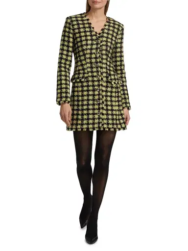 Toccin Women's Mallory Strong-Shoulder Tweed Dress - Jet Citron Multi | Thumbnail 2 Toccin Women's Mallory Strong-Shoulder Tweed Dress - Jet Citron Multi | Thumbnail 2
