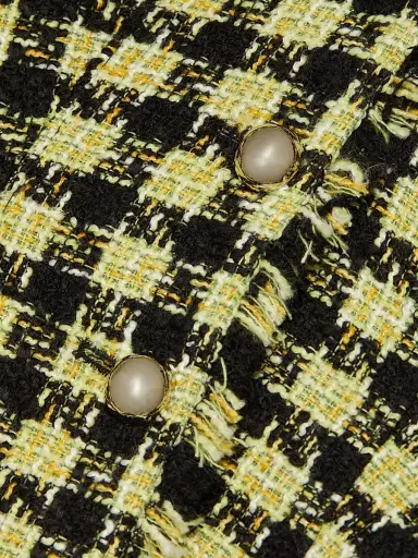 Toccin Women's Mallory Strong-Shoulder Tweed Dress - Jet Citron Multi | Thumbnail 7 Toccin Women's Mallory Strong-Shoulder Tweed Dress - Jet Citron Multi | Thumbnail 7