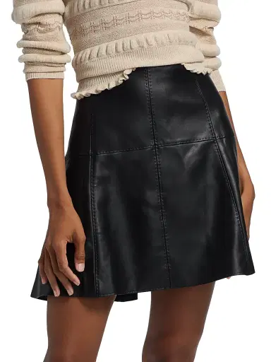 Marie Oliver Women's Crawford Faux-Leather Miniskirt - Black | Thumbnail 3 Marie Oliver Women's Crawford Faux-Leather Miniskirt - Black | Thumbnail 3