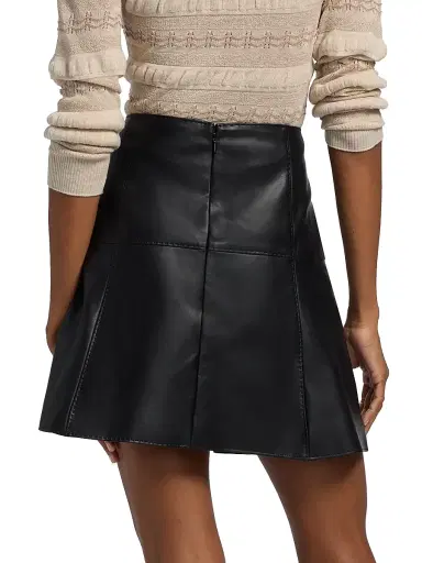 Marie Oliver Women's Crawford Faux-Leather Miniskirt - Black | Thumbnail 5 Marie Oliver Women's Crawford Faux-Leather Miniskirt - Black | Thumbnail 5