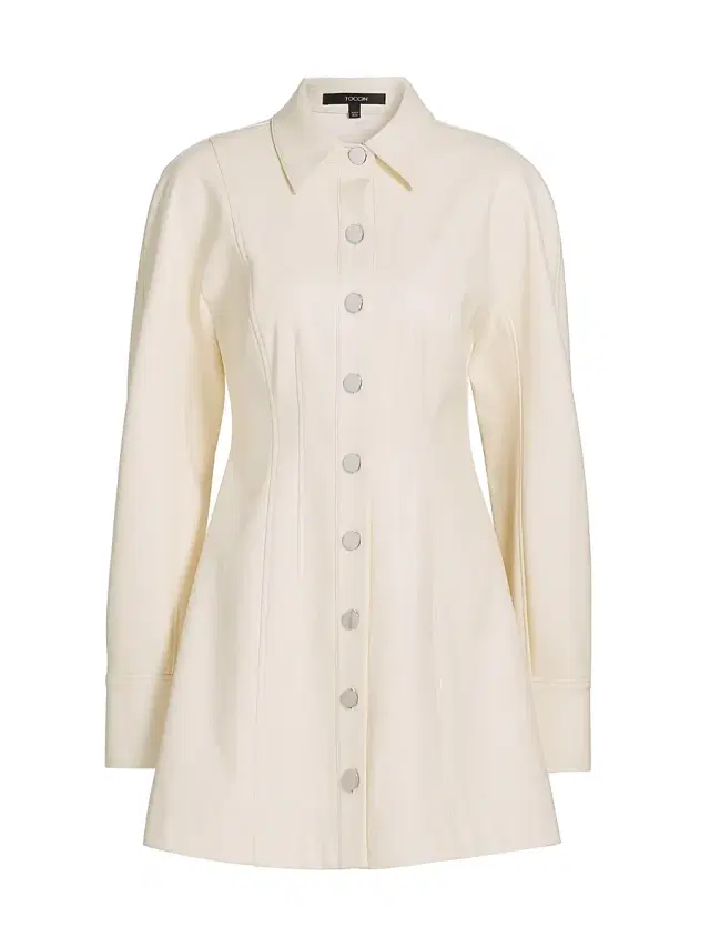 Toccin Women's Alexa Seamed Vegan Leather Minidress -