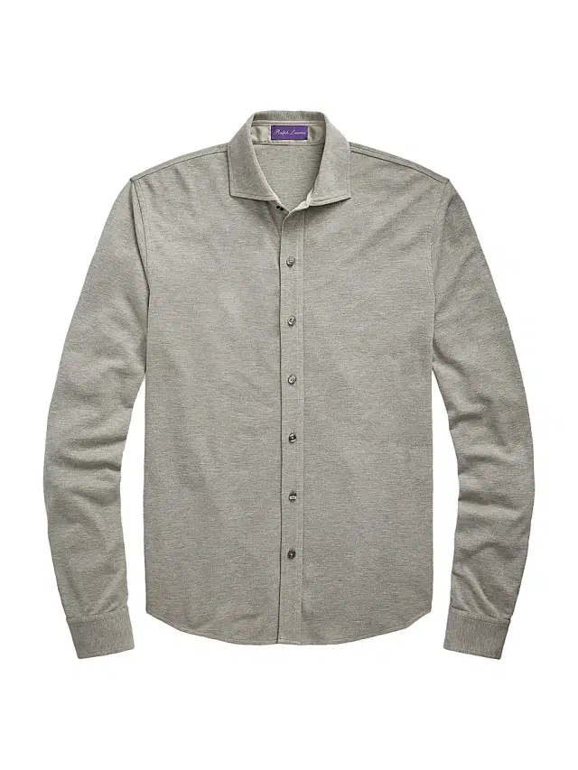 Men's Keaton Washed Pique Shirt - Grey