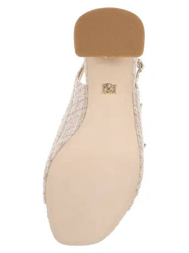 Badgley Mischka Women's Vella 85MM Tweed Block-Heel Sandals - Cream Multi | Thumbnail 6 Badgley Mischka Women's Vella 85MM Tweed Block-Heel Sandals - Cream Multi | Thumbnail 6