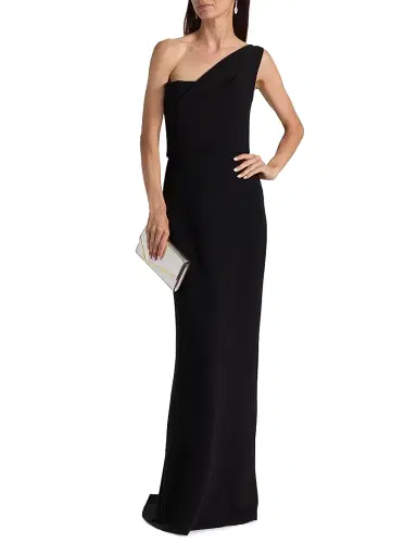Amsale Women's Draped One-Shoulder Sheath Gown - Black - Size 14 | Thumbnail 3