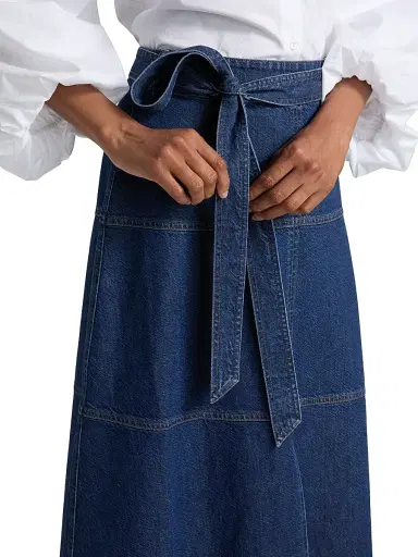 Tanya Taylor Women's Hudley Tie-Waist Denim Midi-Skirt - Classic Indigo Blue | Thumbnail 6 Tanya Taylor Women's Hudley Tie-Waist Denim Midi-Skirt - Classic Indigo Blue | Thumbnail 6