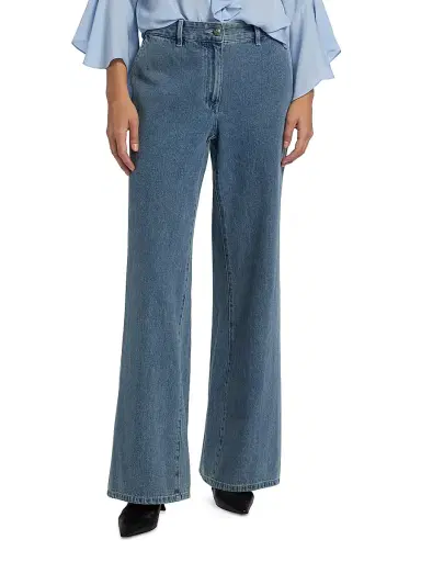 Kobi Halperin Women's Effie High-Rise Wide-Leg Pants - Indigo | Thumbnail 3 Kobi Halperin Women's Effie High-Rise Wide-Leg Pants - Indigo | Thumbnail 3