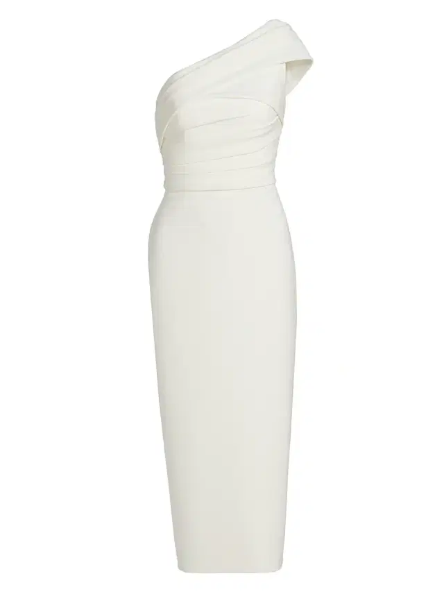 Amsale Women's Crepe Draped One-Shoulder Midi-Dress -