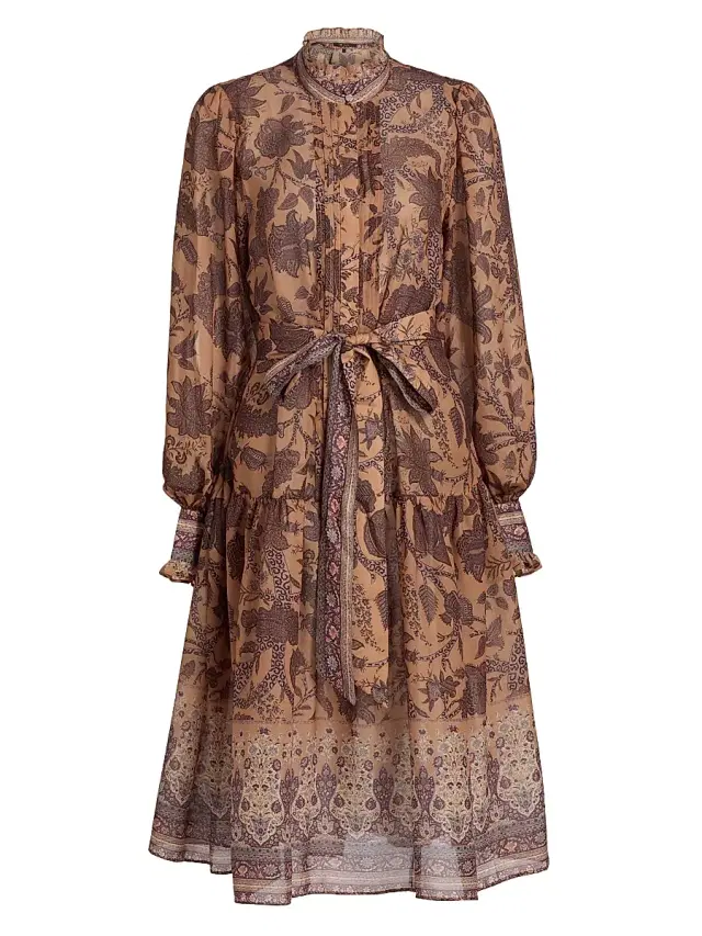 Kobi Halperin Women's Moses Printed Tiered Midi Dress - Beaver Multi