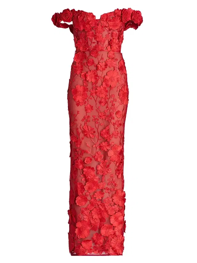 Bronx and Banco Women's Jasmine Off-the-Shoulder Gown
