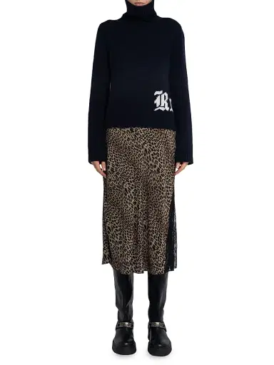 Zadig & Voltaire Women's Jayla Leopard-Print Midi-Skirt - Leaves - Size XS | Thumbnail 2