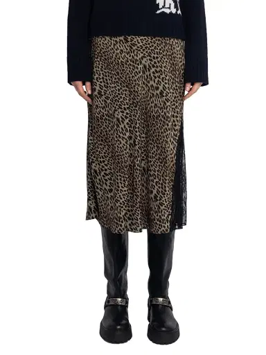 Zadig & Voltaire Women's Jayla Leopard-Print Midi-Skirt - Leaves - Size XS | Thumbnail 3