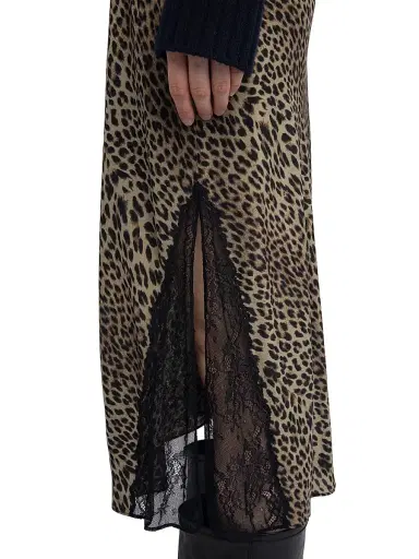 Zadig & Voltaire Women's Jayla Leopard-Print Midi-Skirt - Leaves - Size XS | Thumbnail 6