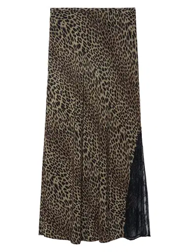 Zadig & Voltaire Women's Jayla Leopard-Print Midi-Skirt - Leaves - Size XS | Thumbnail 1