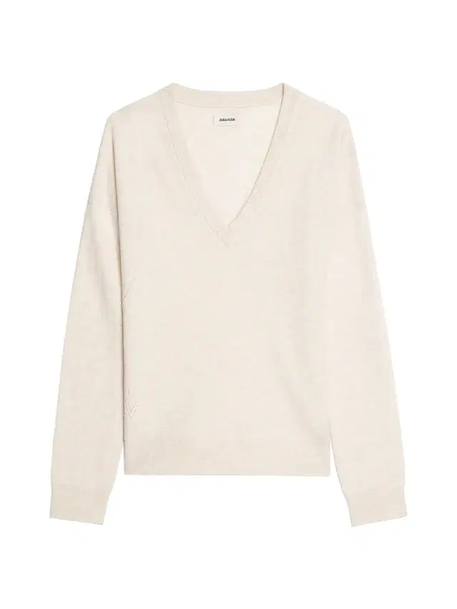 Zadig & Voltaire Women's Vivi Heart-Patch V-Neck Sweater - Ecru
