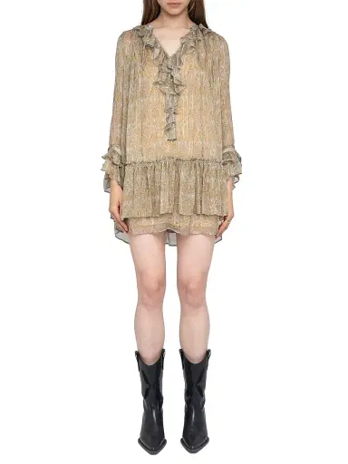 Zadig & Voltaire Women's Ralice Metallic Paisley Minidress - Cloud - Size Small | Thumbnail 2
