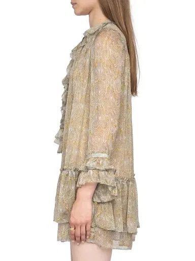 Zadig & Voltaire Women's Ralice Metallic Paisley Minidress - Cloud - Size Small | Thumbnail 4