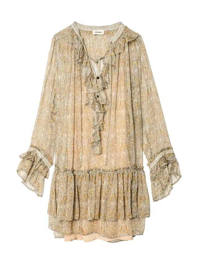 Zadig & Voltaire Women's Ralice Metallic Paisley Minidress - Cloud
