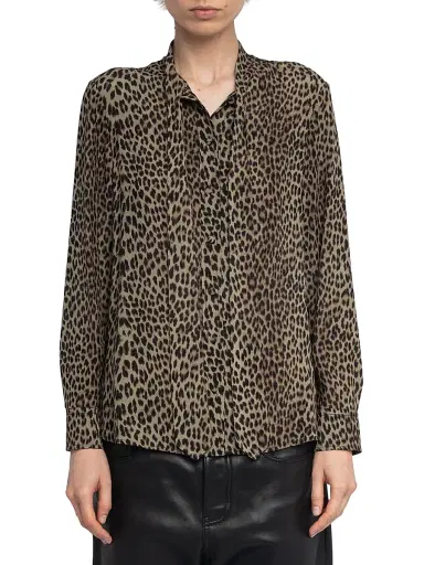 Zadig & Voltaire Women's Tulba Leopard-Print Tieneck Shirt | Thumbnail 3 Zadig & Voltaire Women's Tulba Leopard-Print Tieneck Shirt | Thumbnail 3