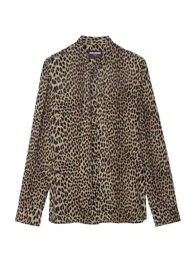Zadig & Voltaire Women's Tulba Leopard-Print Tieneck Shirt | Thumbnail 1 Zadig & Voltaire Women's Tulba Leopard-Print Tieneck Shirt | Thumbnail 1