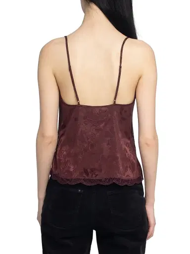 Zadig & Voltaire Women's Cishi Jac Horses Silk Camisole - Burgundy - Size Medium | Thumbnail 5
