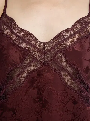 Zadig & Voltaire Women's Cishi Jac Horses Silk Camisole - Burgundy - Size Medium | Thumbnail 6