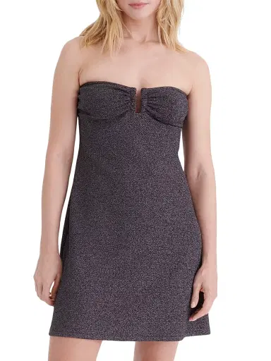 Eres Women's Bronzage Shimmer Strapless Minidress - Noir Lurex - Size 6 | Thumbnail 3