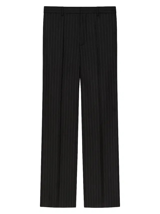 Men's Tailored Pants in Wool - Black Grey
