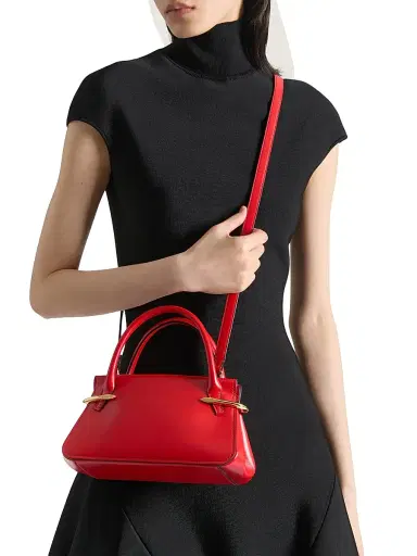 Givenchy Women's Mini Pinch Top Handle Bag in Leather - Deep Red | Thumbnail 2