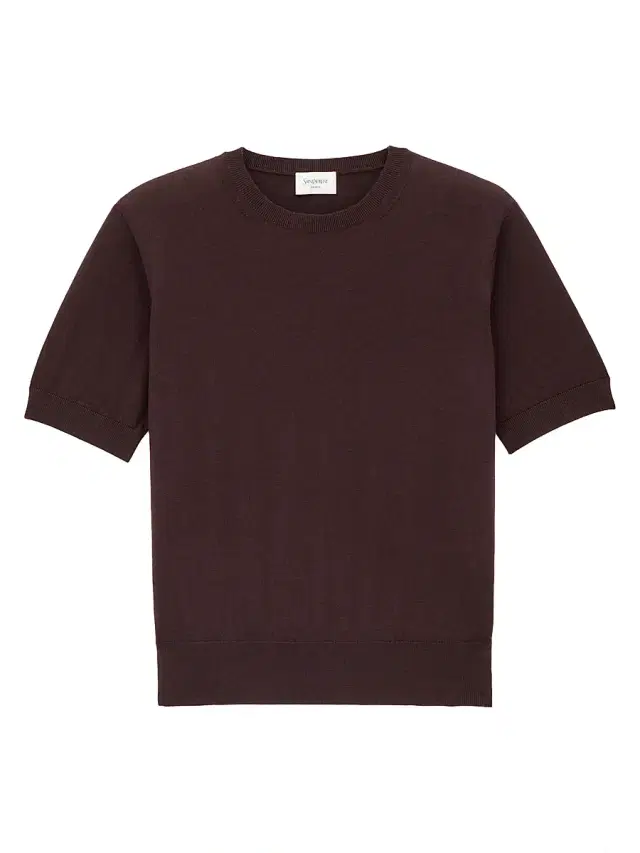 Women's T-Shirt Sweater in Wool - Marron