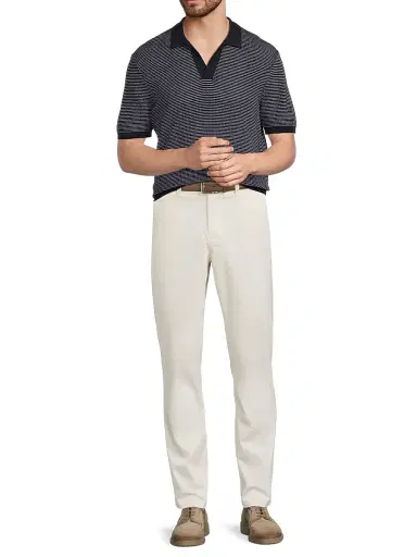 Orlebar Brown Men's Roddy Two-Tone Johnny Polo Shirt - Night Iris White - Size XXL | Thumbnail 2