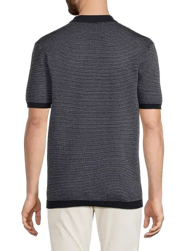 Orlebar Brown Men's Roddy Two-Tone Johnny Polo Shirt - Night Iris White - Size XXL | Thumbnail 5