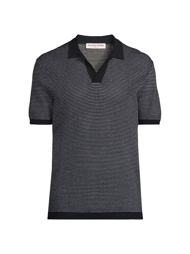 Men's Roddy Two-Tone Johnny Polo Shirt - Night Iris White