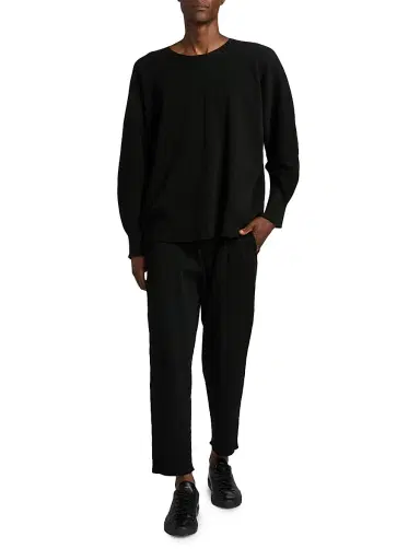 Homme Plissé Issey Miyake Men's August Knit Pleated Tapered-Leg Pants - Black - Size Large | Thumbnail 2 Homme Plissé Issey Miyake Men's August Knit Pleated Tapered-Leg Pants - Black - Size Large | Thumbnail 2