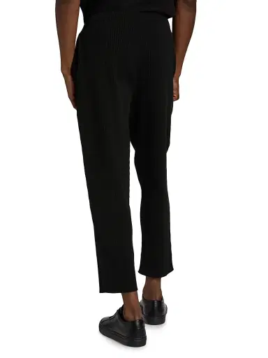 Homme Plissé Issey Miyake Men's August Knit Pleated Tapered-Leg Pants - Black - Size Large | Thumbnail 5 Homme Plissé Issey Miyake Men's August Knit Pleated Tapered-Leg Pants - Black - Size Large | Thumbnail 5