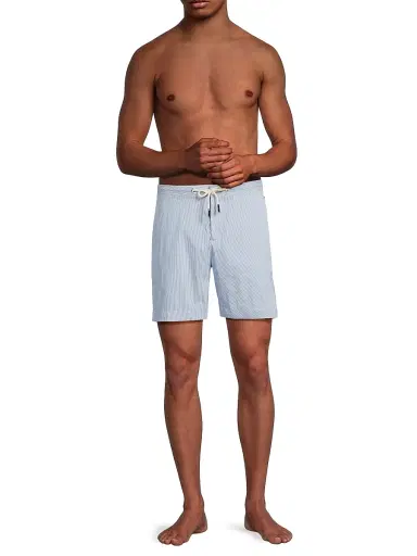 Orlebar Brown Men's Bulldog Seersucker Swim Shorts - Catalina Blue White Stripe - Size 38 | Thumbnail 2 Orlebar Brown Men's Bulldog Seersucker Swim Shorts - Catalina Blue White Stripe - Size 38 | Thumbnail 2