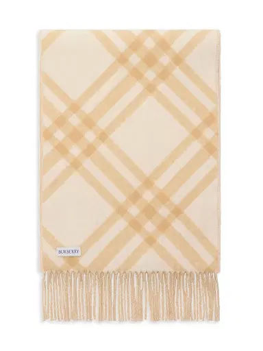 Burberry Women's Check Cashmere Scarf - Sand | Thumbnail 2 Burberry Women's Check Cashmere Scarf - Sand | Thumbnail 2