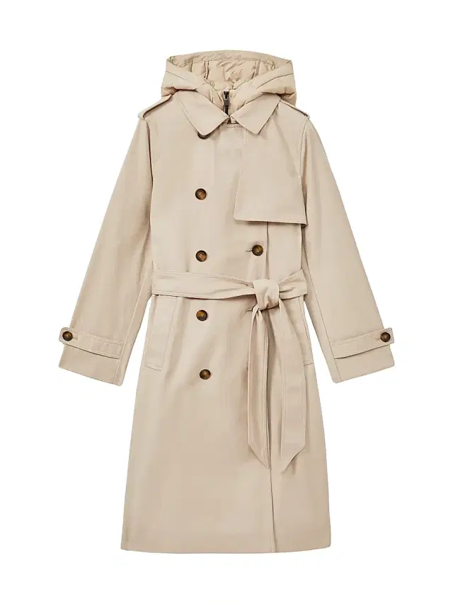 Reiss Women's Azura Double-Breasted Trench Coat - Stone