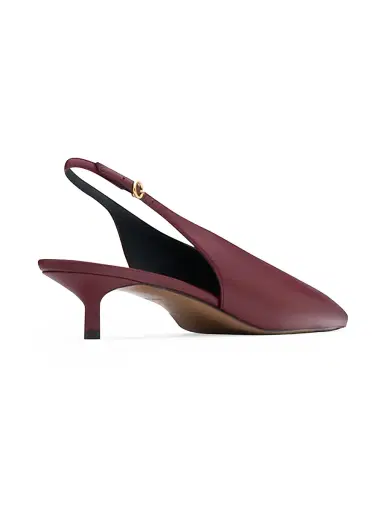 Neous Women's Diske 40MM Leather Slingback Pumps - Burgundy | Thumbnail 2