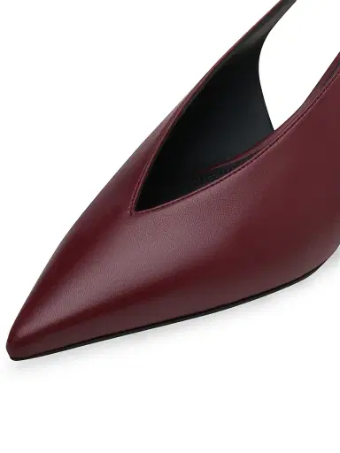 Neous Women's Diske 40MM Leather Slingback Pumps - Burgundy | Thumbnail 3