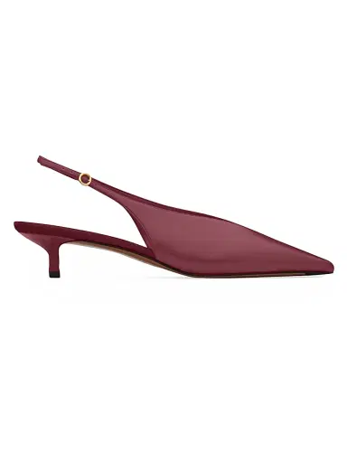Neous Women's Diske 40MM Leather Slingback Pumps - Burgundy | Thumbnail 1