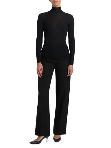 Akris Women's Rib-Knit Cashmere-Silk Turtleneck - Dark Navy - Size 10 | Thumbnail 2 Akris Women's Rib-Knit Cashmere-Silk Turtleneck - Dark Navy - Size 10 | Thumbnail 2