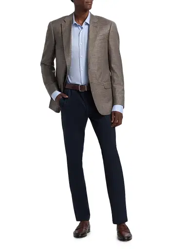 Emporio Armani Men's Wool-Linen-Silk Blend Sport Coat - Tan | Thumbnail 2 Emporio Armani Men's Wool-Linen-Silk Blend Sport Coat - Tan | Thumbnail 2