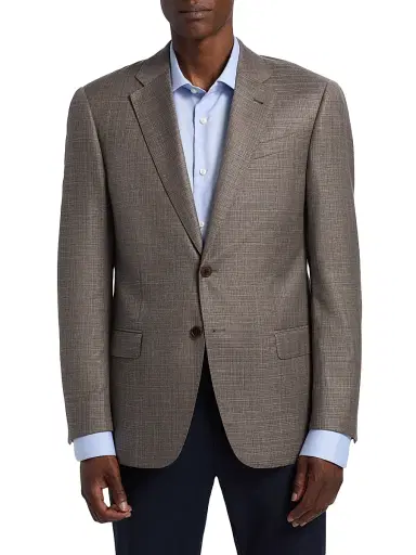 Emporio Armani Men's Wool-Linen-Silk Blend Sport Coat - Tan | Thumbnail 3 Emporio Armani Men's Wool-Linen-Silk Blend Sport Coat - Tan | Thumbnail 3