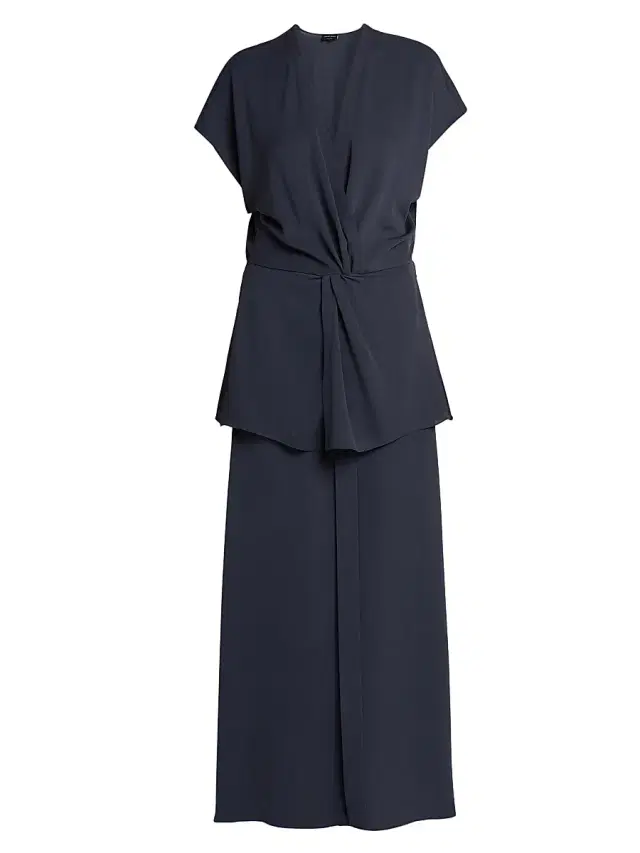 Giorgio Armani Women's Twist Silk Layered Maxi Dress - Graphite