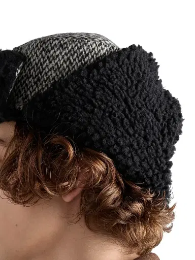Prada Men's Tweed Trapper Hat - White | Thumbnail 5