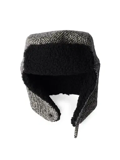 Prada Men's Tweed Trapper Hat - White | Thumbnail 1