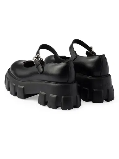 Prada Women's Brushed Leather Monolith Mary Janes | Thumbnail 3