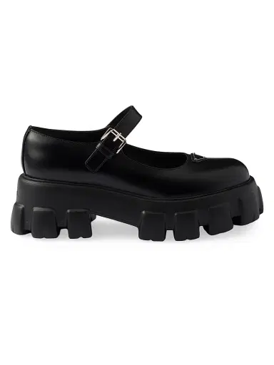 Prada Women's Brushed Leather Monolith Mary Janes | Thumbnail 1